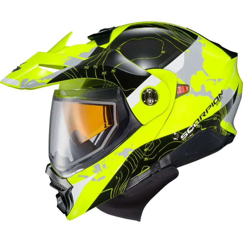 Exo At960 Cold Weather Helmet Topographic Hi Vis Lg (Dual)