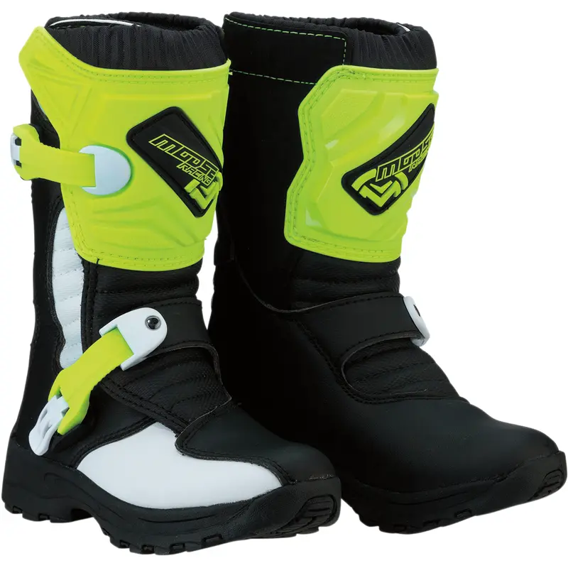 MOOSE RACING M1.3 Boots - Black/Hi-Viz Yellow - Kids Size 11 3411-0474