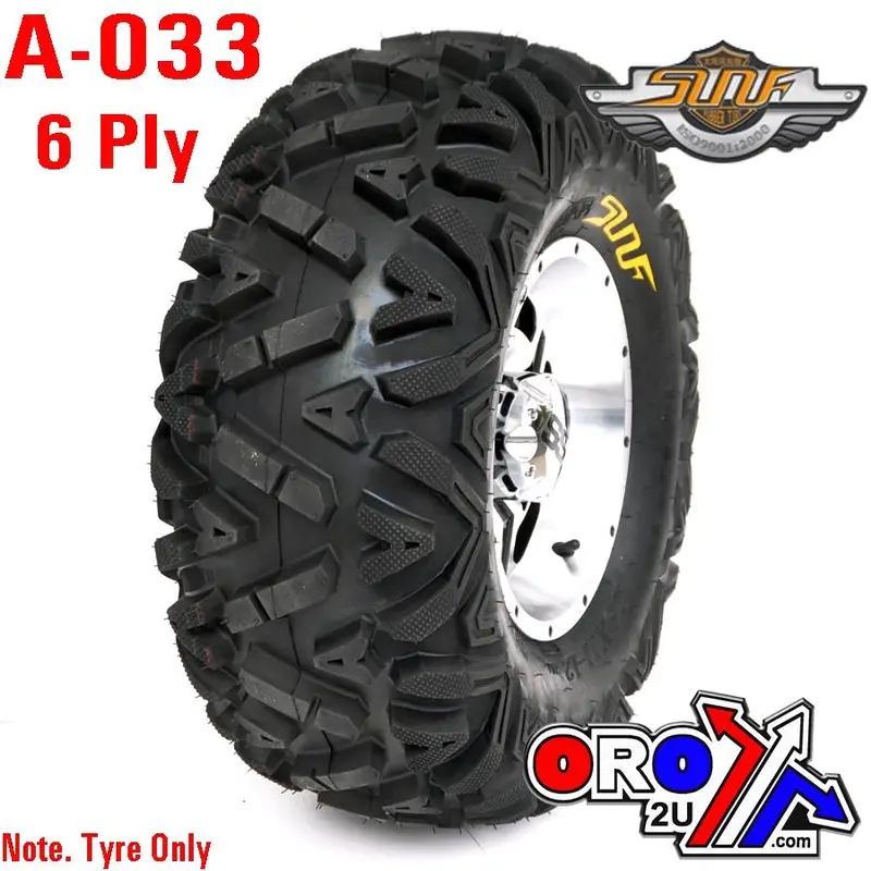 26x11.00x12 SUNF A-033 TYRE, 6 PLY QUAD ATV E-MARKED