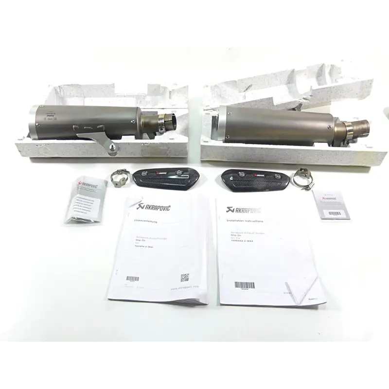 2012 Yamaha VMX17 VMAX 1700 Akrapovic Titanium Slip On Exhaust S-Y17SO1-HBAV