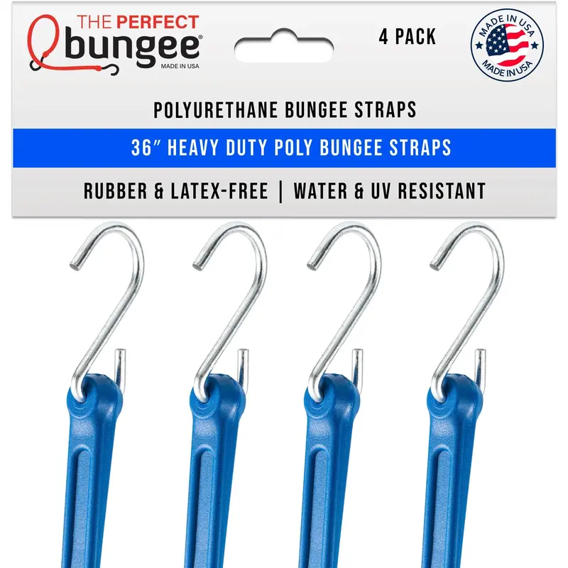 36" Heavy Duty Poly Bungee Strap 4 Pack