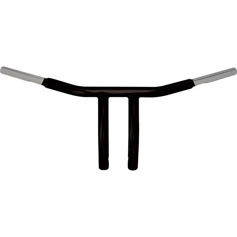 WILD 1 CHUBBY DRAG BAR 8" BUILTIN PULLBACK RISERS BLK WO501B