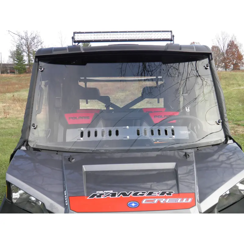 Polaris Ranger Crew 900 -1 Pc Windshield w/Clamp, Vent, and Hard Coat Options