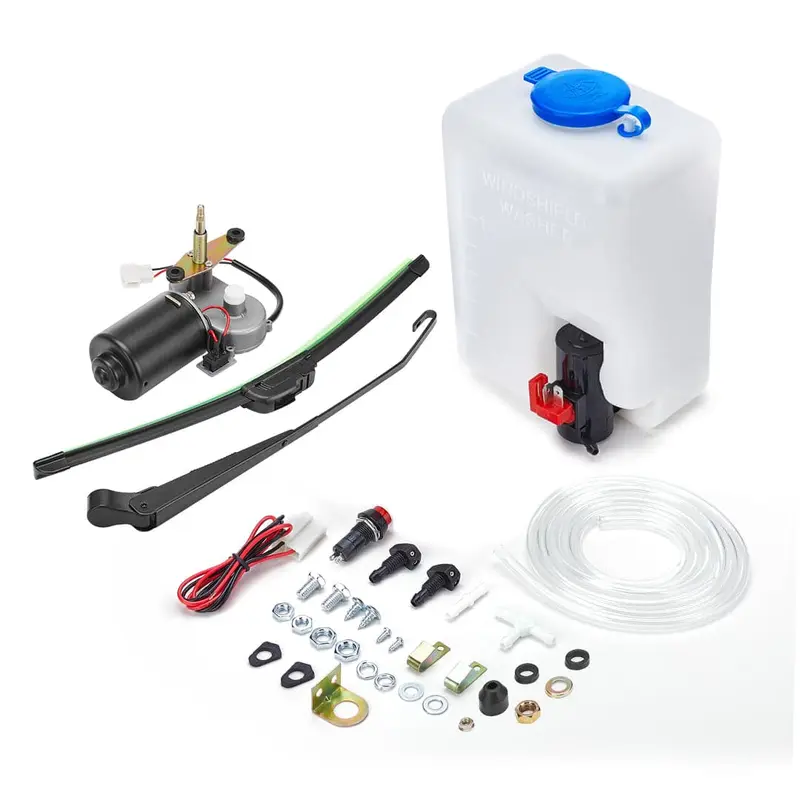 12V Electric Windshield Wiper Washer Kit for Polaris RZR, Ranger, Can-Am
