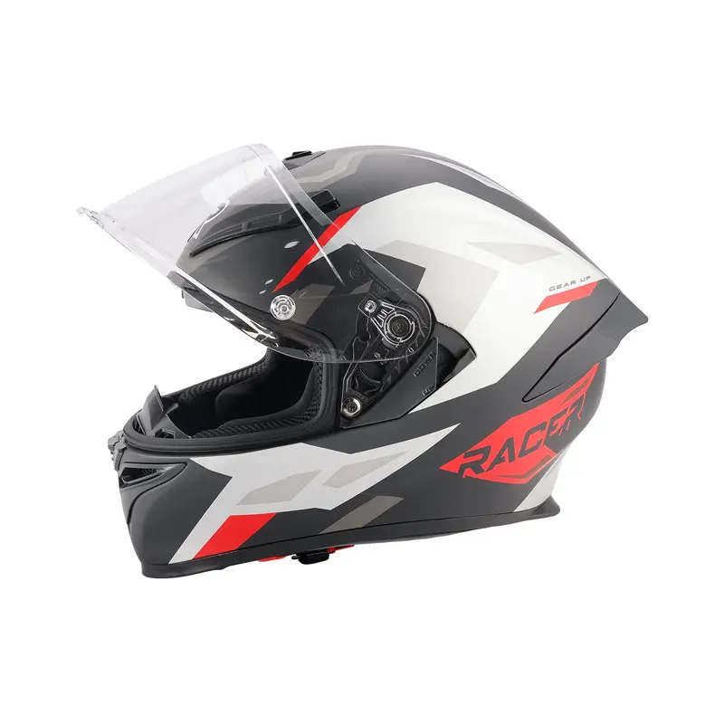 Amotopart DOT Motorcycle Helmet Adult Street Full Face Red Black