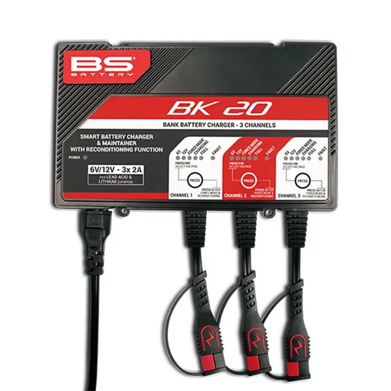 BS BATTERY CHARGER BK20 LEAD ACID/LITHIUM 6-12-12.8V 2A