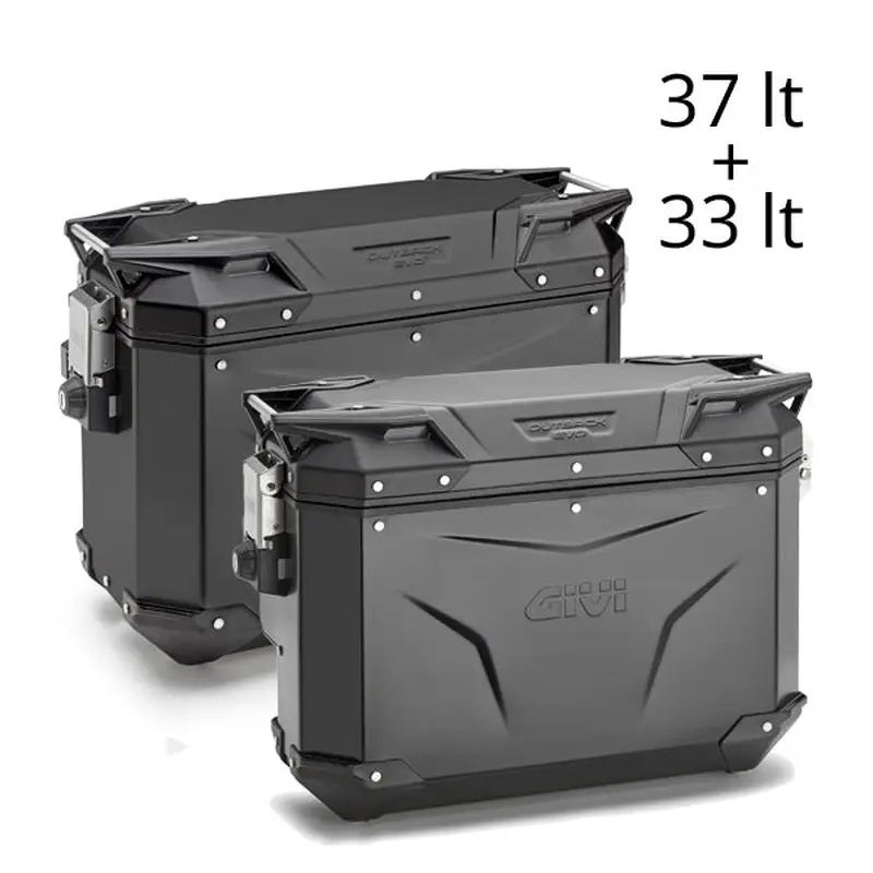 Givi Trekker Outback EVO 37 & 33 lt Cam-Side Cases Black (pair)