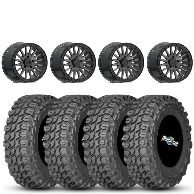 Valor V06 Beadlock 15x8 Brushed Gunmetal 6+2 on Gladiator X Comp 10 Ply 35x10-15