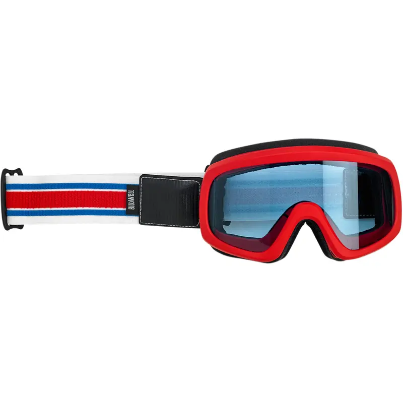 BILTWELL Overland 2.0 Goggle - Racer - Red/White/Blue - Blue Lens 2111-5605-007