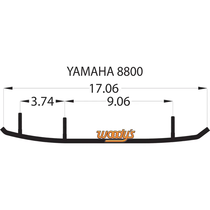 WOODY'S Ace* Flat-Top? Carbide Runners - 8" AY8-8800