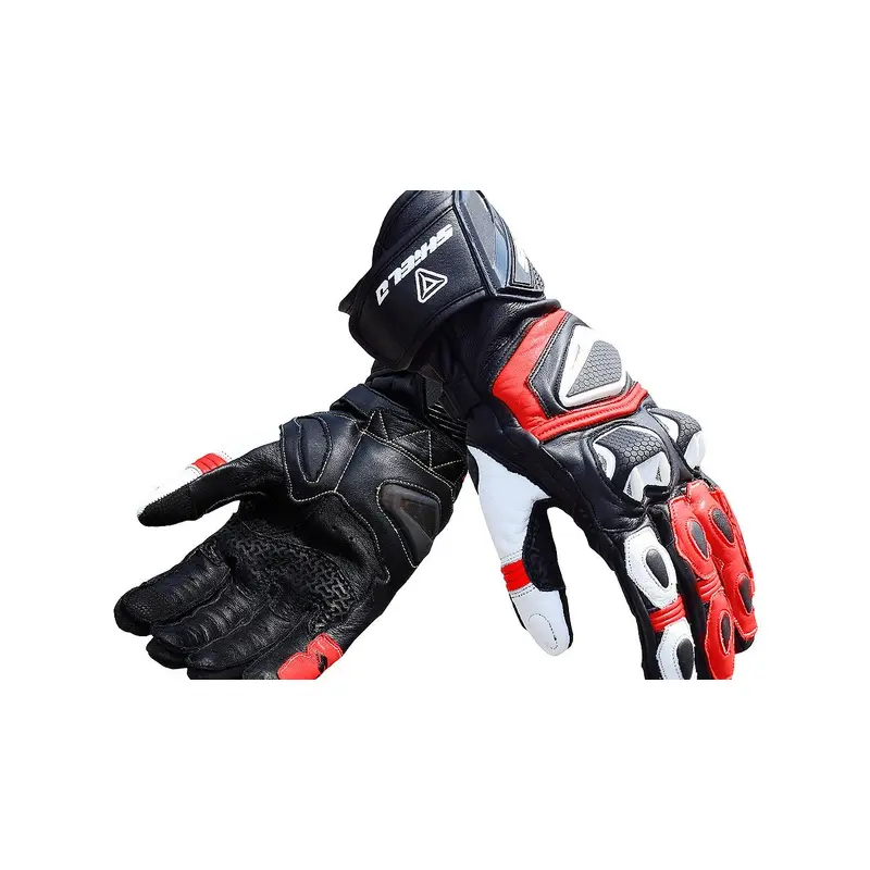 Shield Dominator Full Gauntlet Gloves Red, White, Black