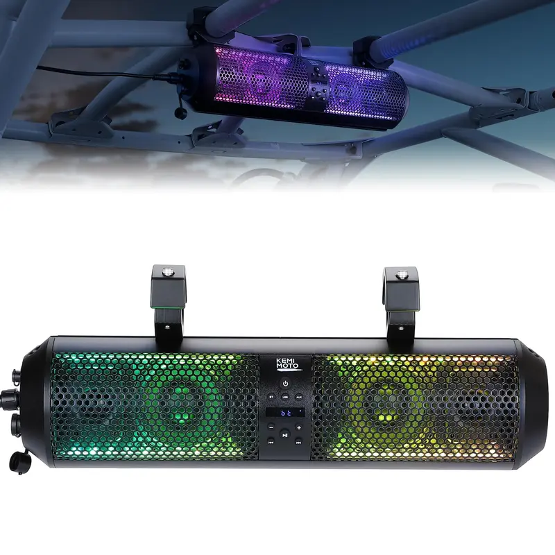 18" UTV Sound Bar RGB Bluetooth for Can Am Maverick X3/ RZR w/ 1.56"-2.25" Roll Bar