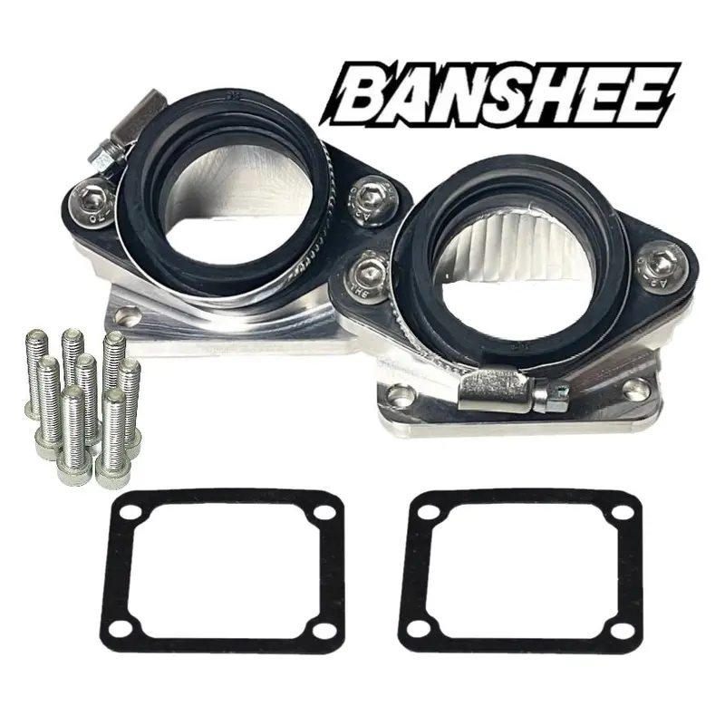 Banshee 38mm Lectron Carb Intake Manifolds Billet Dual 38 mil Lectrons Boots Kit